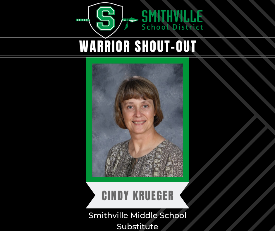 Warrior Shout Out - Cindy Krueger, SMS Substitute