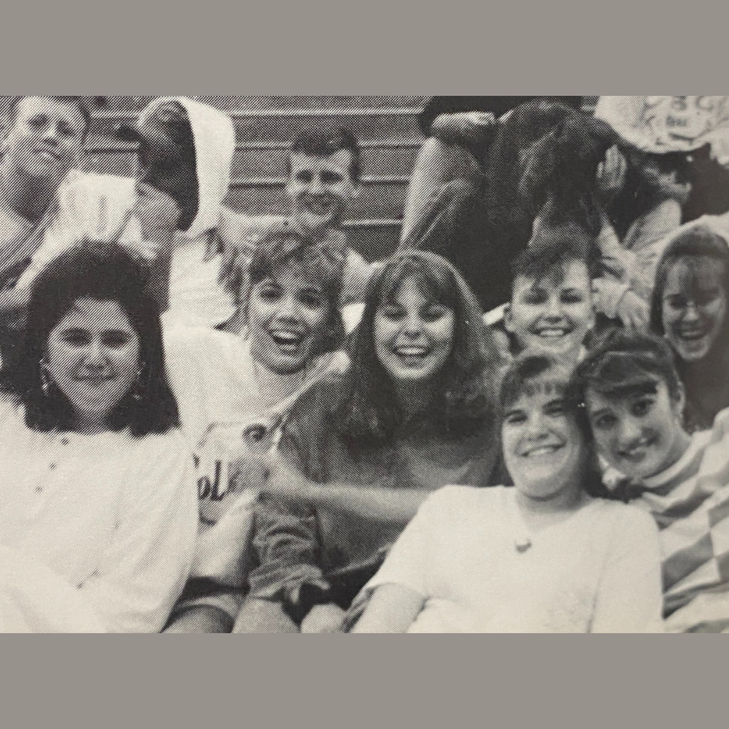 Pep club members take a group photo. (1993)