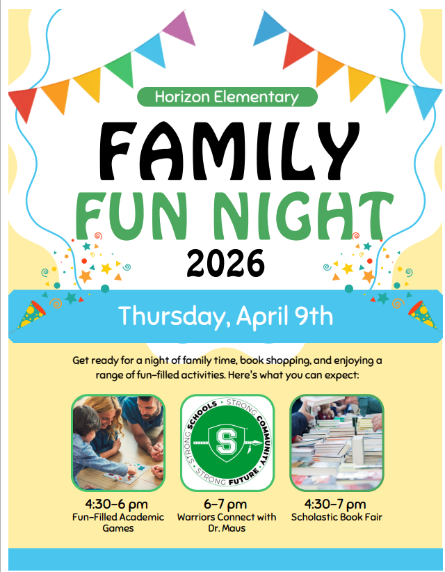 Mark your calendars- Coming Soon- Book Fair & Family Night!- April 9th