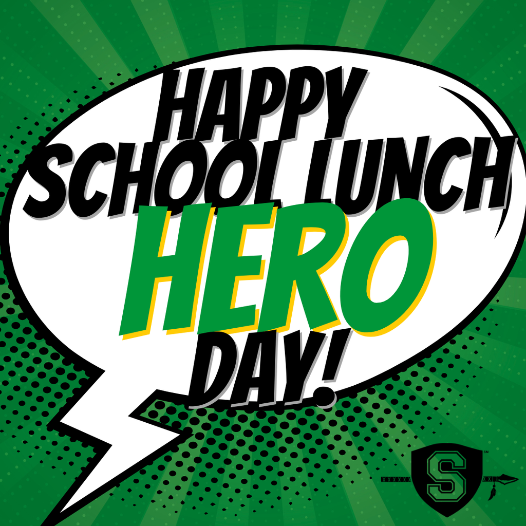 Happy School Lunch Hero Day in a speech bubble