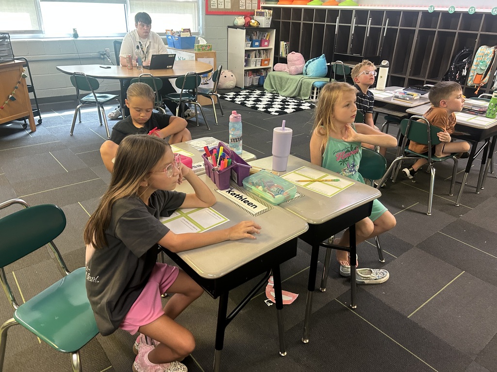 Students working.