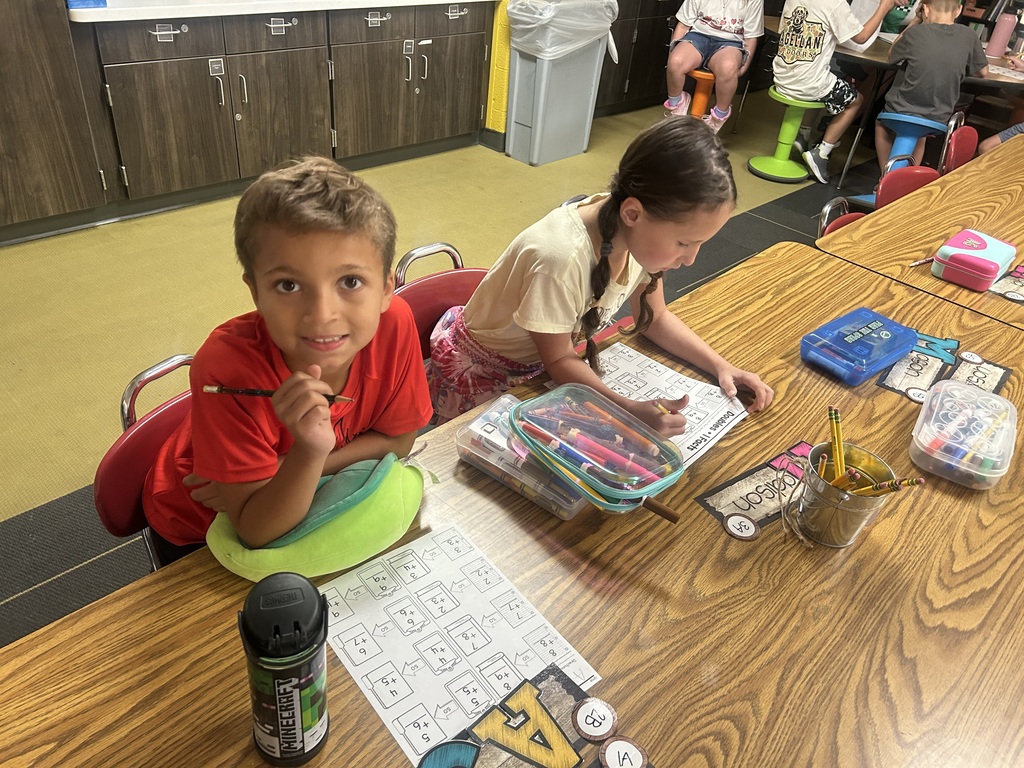 Students playing a math game