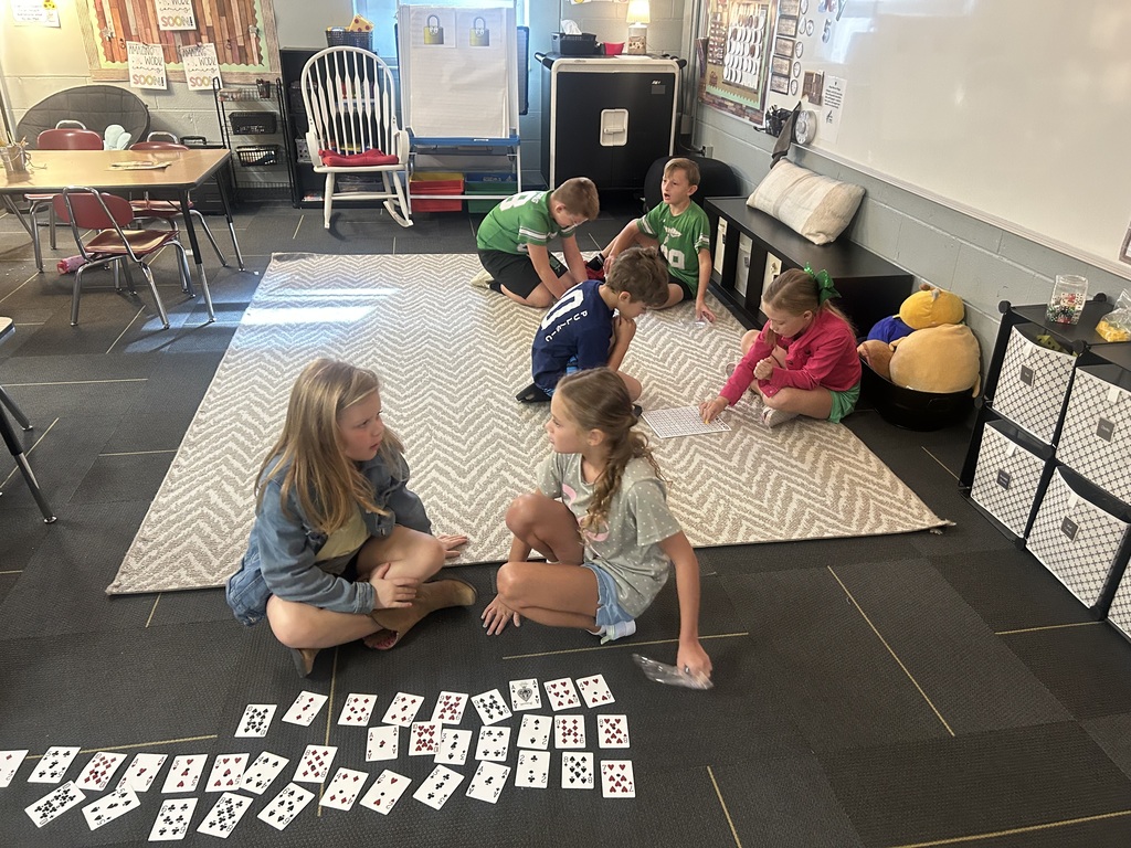 Students playing a math game