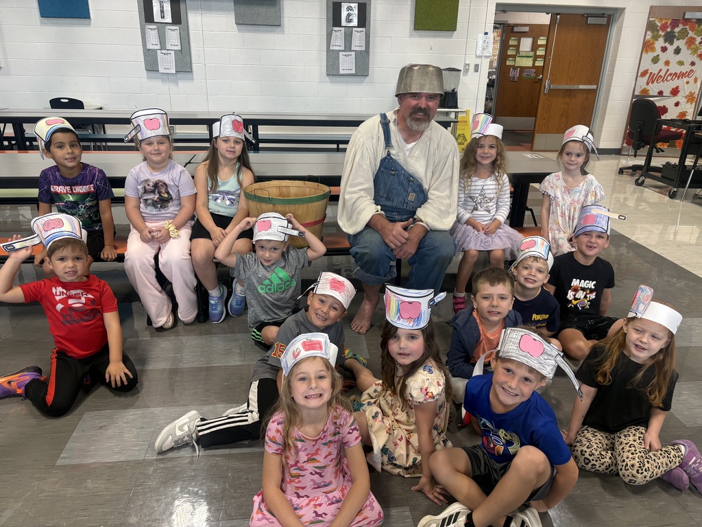 Students with Johnny Appleseed