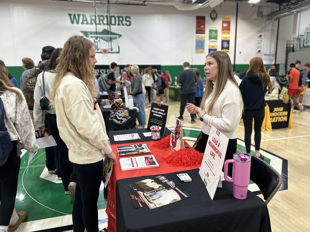 Students speak to the representative from William Jewell