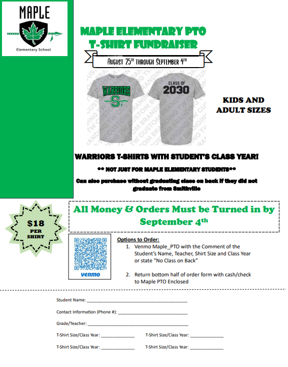 Maple Elementary PTO T-Shirt Fundraiser