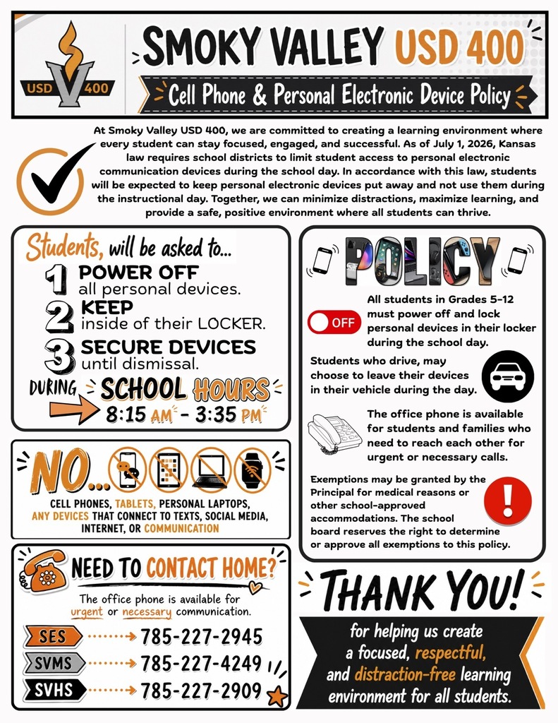 USD 400 Student Cell Phone Policy