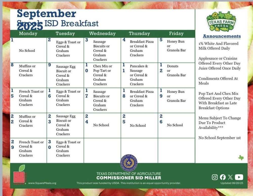 September 2025  Breakfast