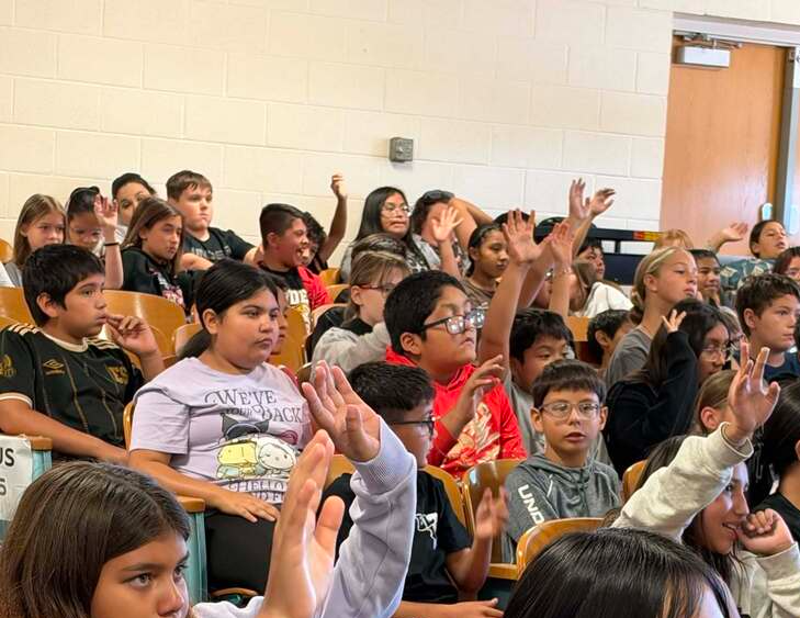 students at assembly 