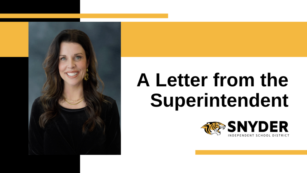 Letter form the superintendent