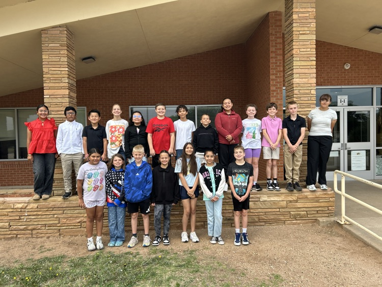 Photo of students standing in front of Snyder intermediate school