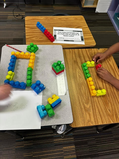 students using legos for perimeter