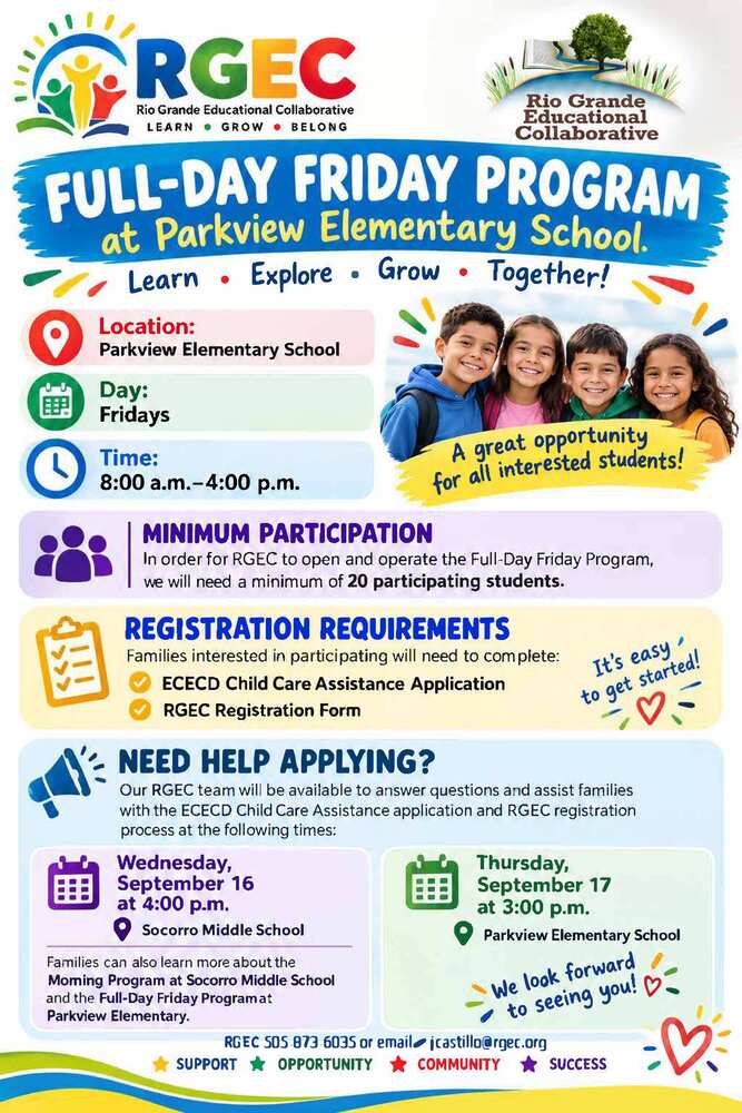 Full-Day Friday Program Flyer