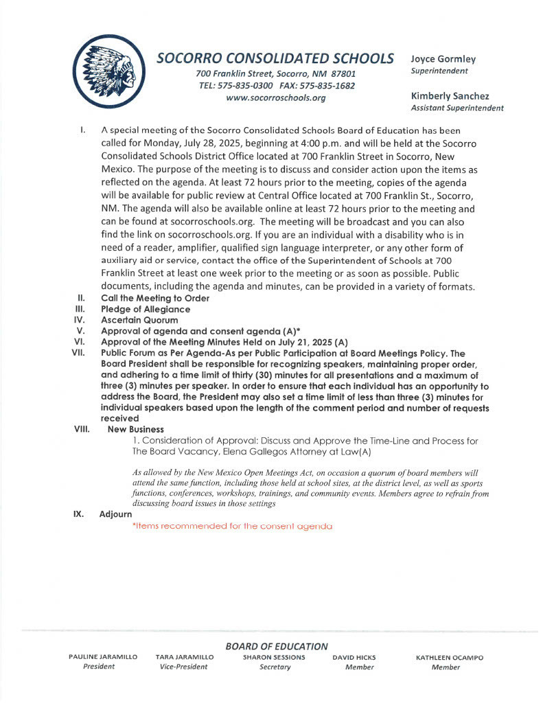 Board Agenda