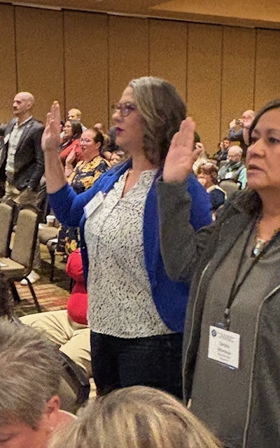 Ms. Ronnita Montoya being Sworn in at the General Session of the NMSBA.