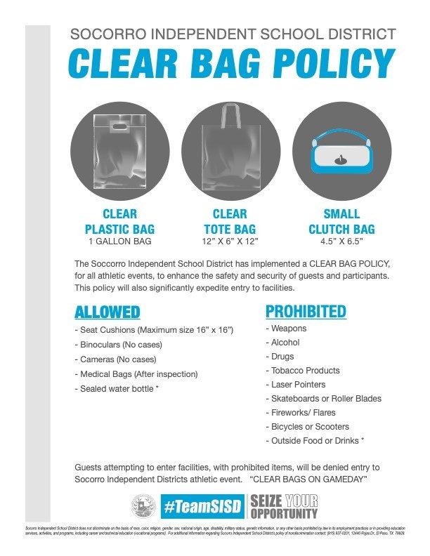 Clear Bag Policy | Socorro High School