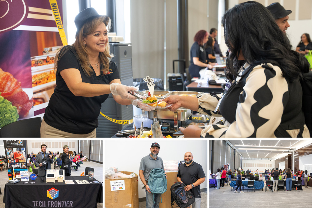 Collage photos of SISD principals, parent liaisons and Communities In Schools (CIS) coordinators connecting with local business and organizations