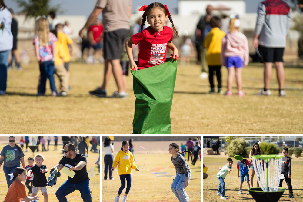 Collage of fitness event