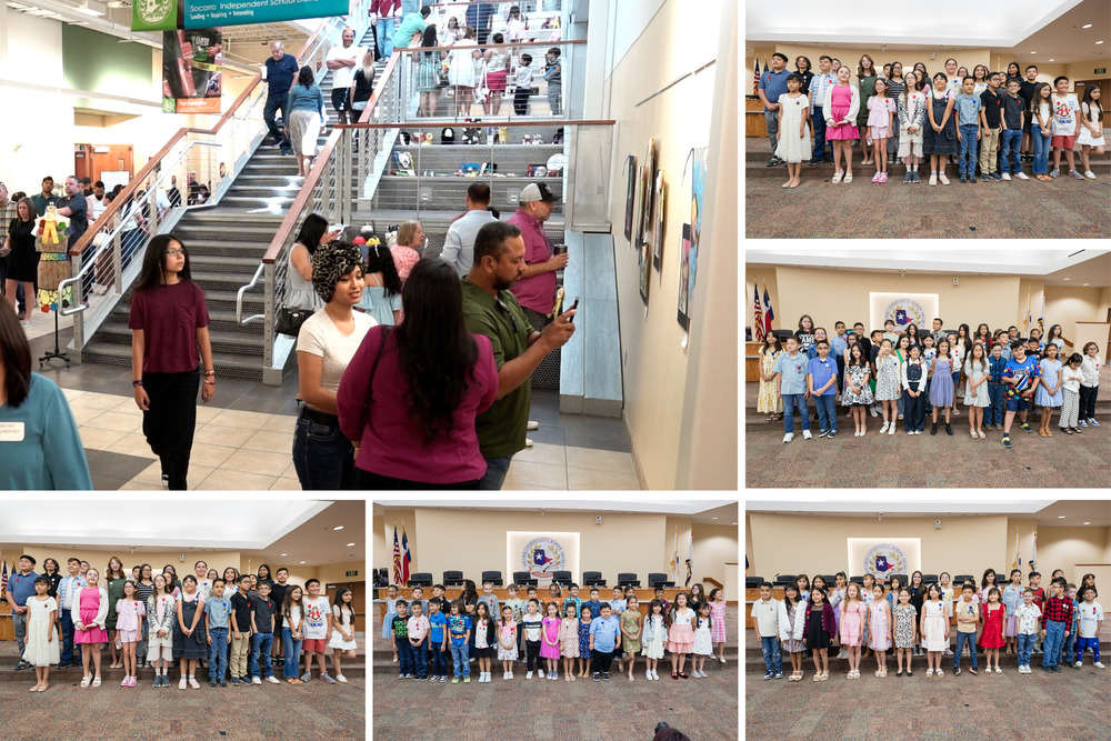 Collage of art show event