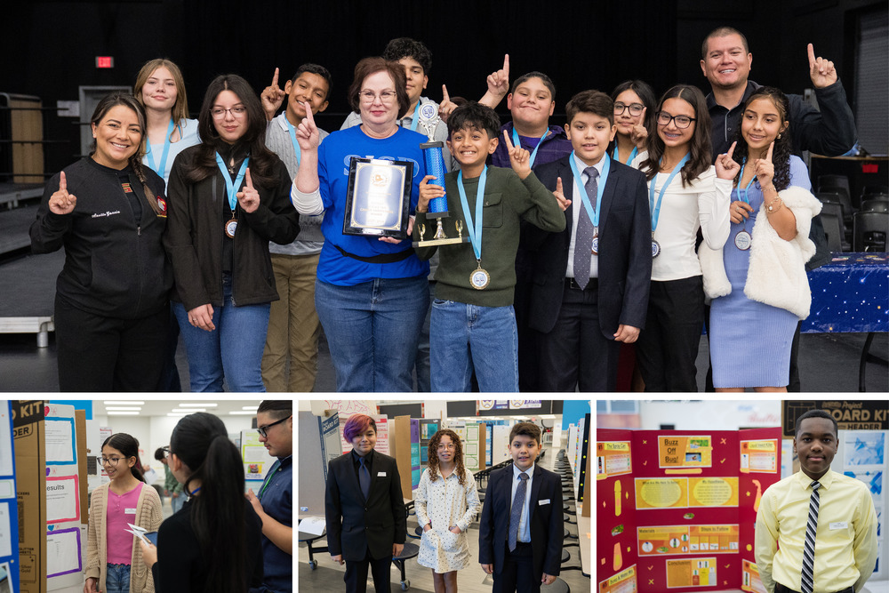 Collage of middle school science fair