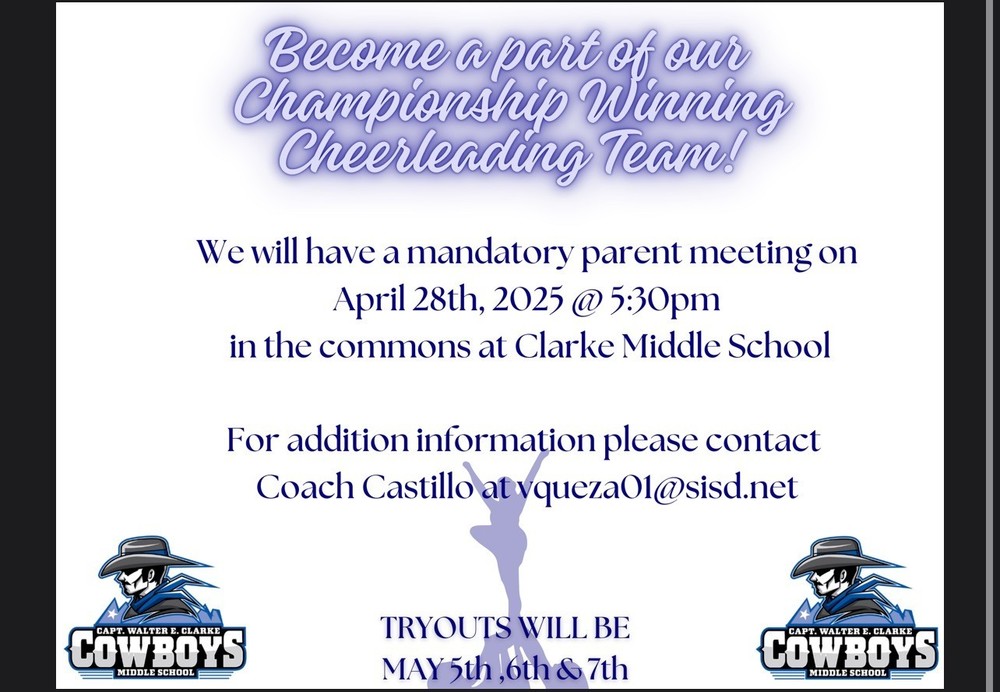 Become a part of our Championship Winning Cheerleading Team