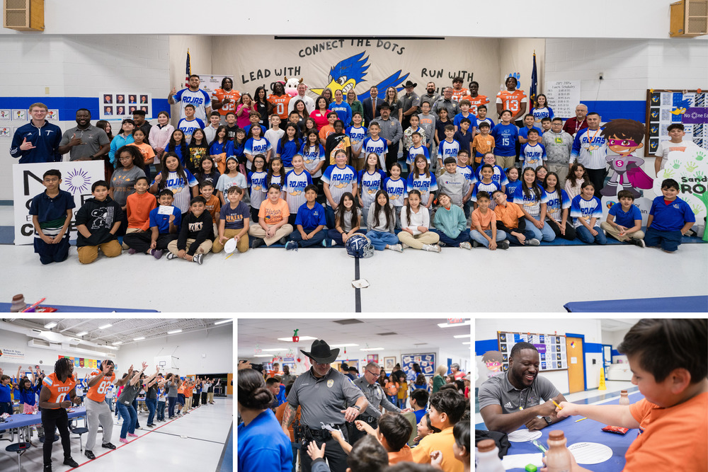 Robert R. Rojas Elementary No One Eats Alone Day photo collage