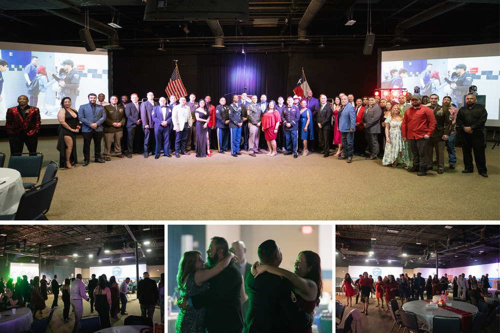 Community participating in military ball