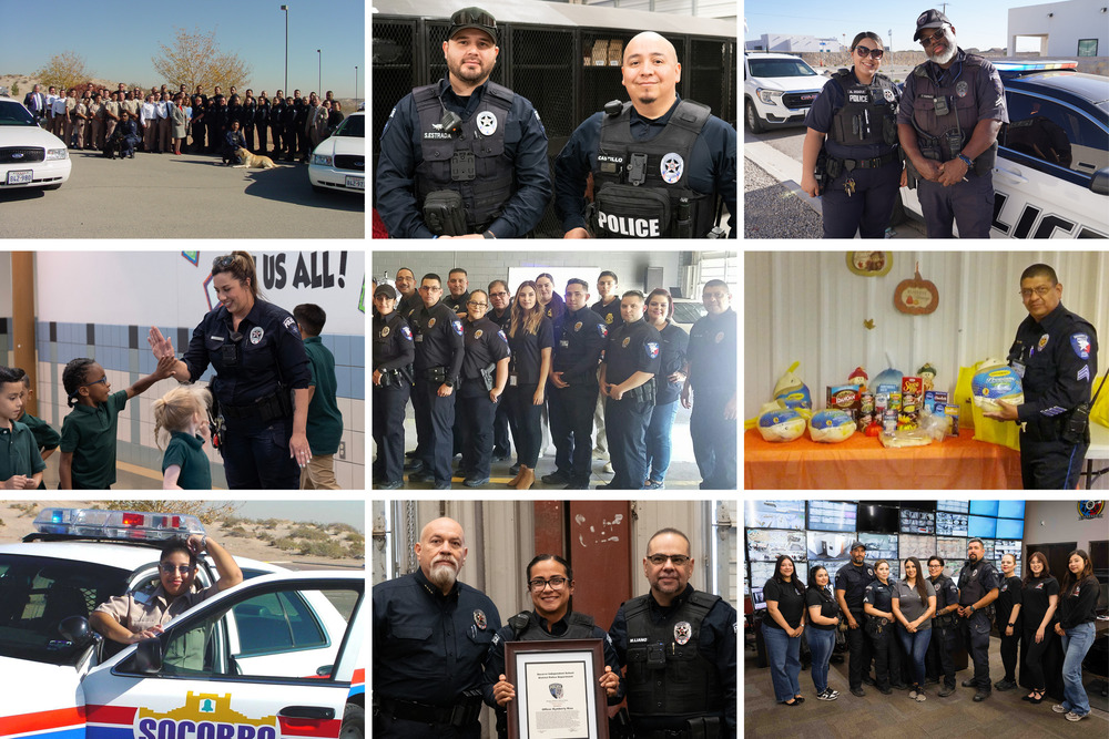 Collage photos of the SISD Police in various events