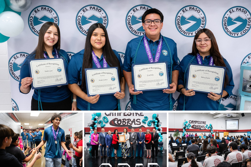 Collage photo of Campestre students from first college begins in kindergarten