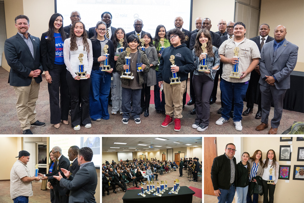 Community and student participating in SISD Black History Month art show collage