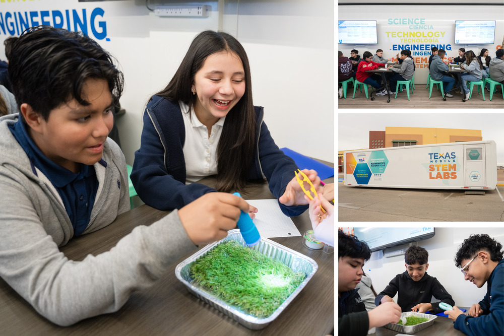 Students participating in Texas Mobile STEM lab