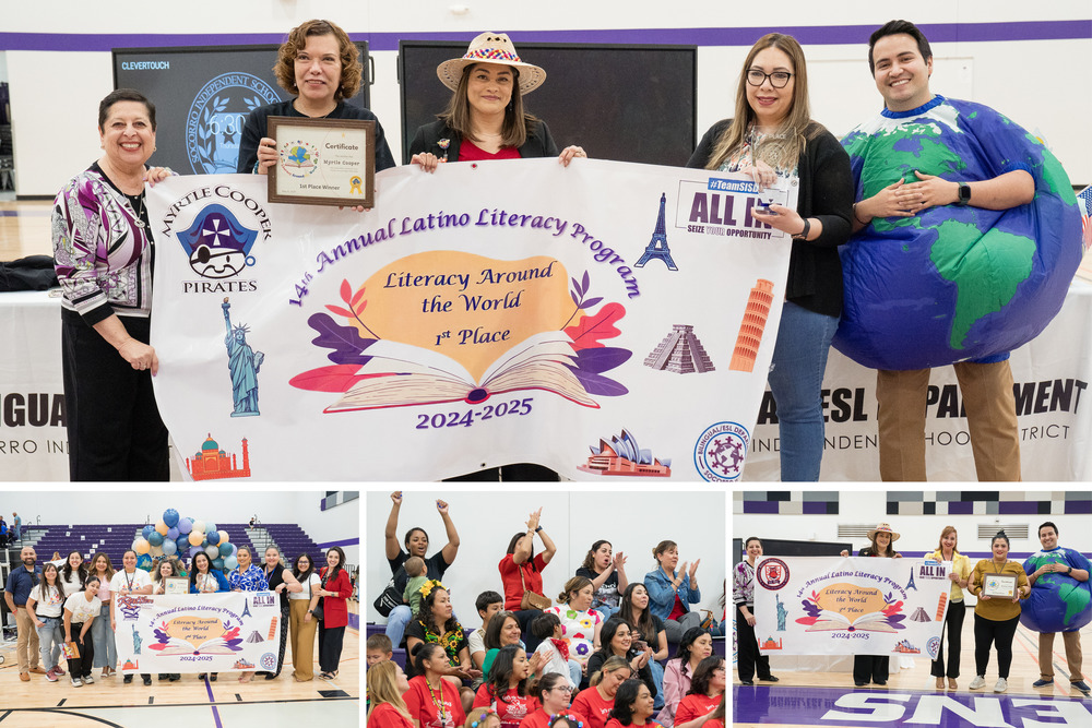 Collage of bilingual literacy event