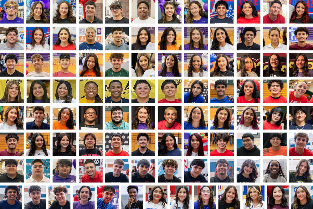 Collage of student athletes that signed