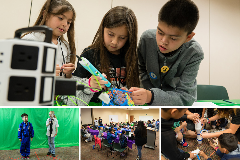 Collage photos of students participating in GT camp events