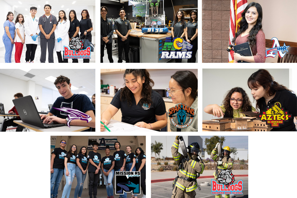 Collage of students participating  in Advanced Academic Academies