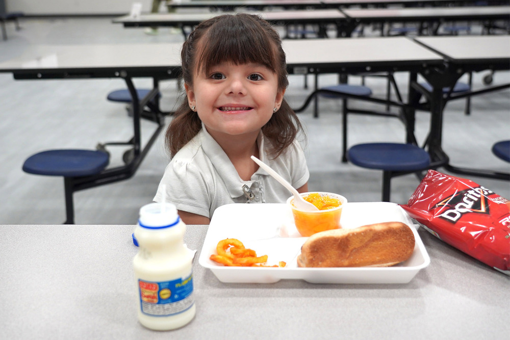 Student with meal