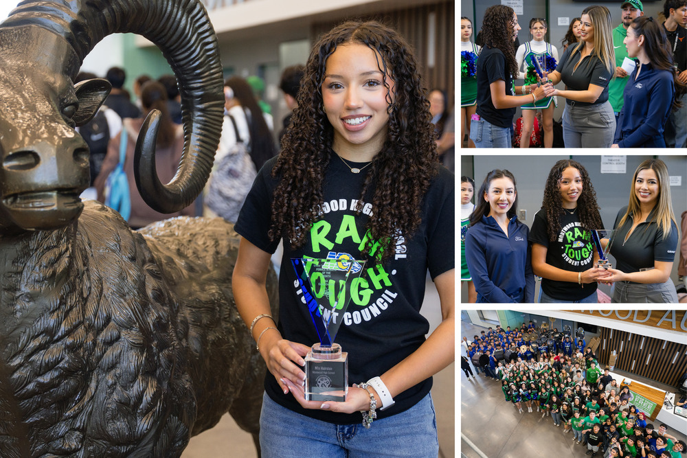Collage of Montwood High School student-athlete receiving award