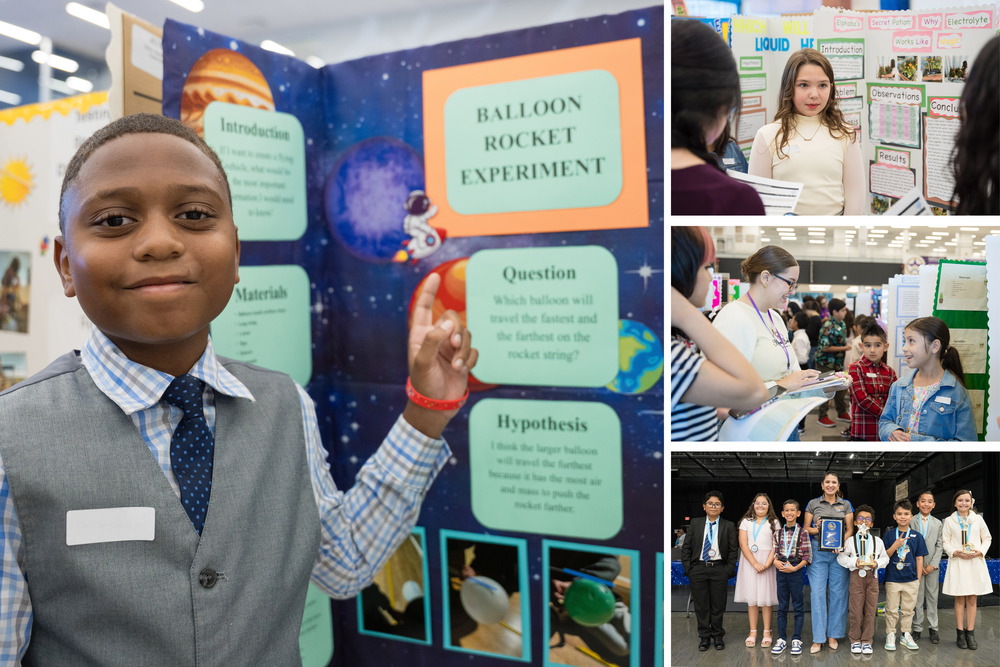 Collage of Elementary Science Fair event