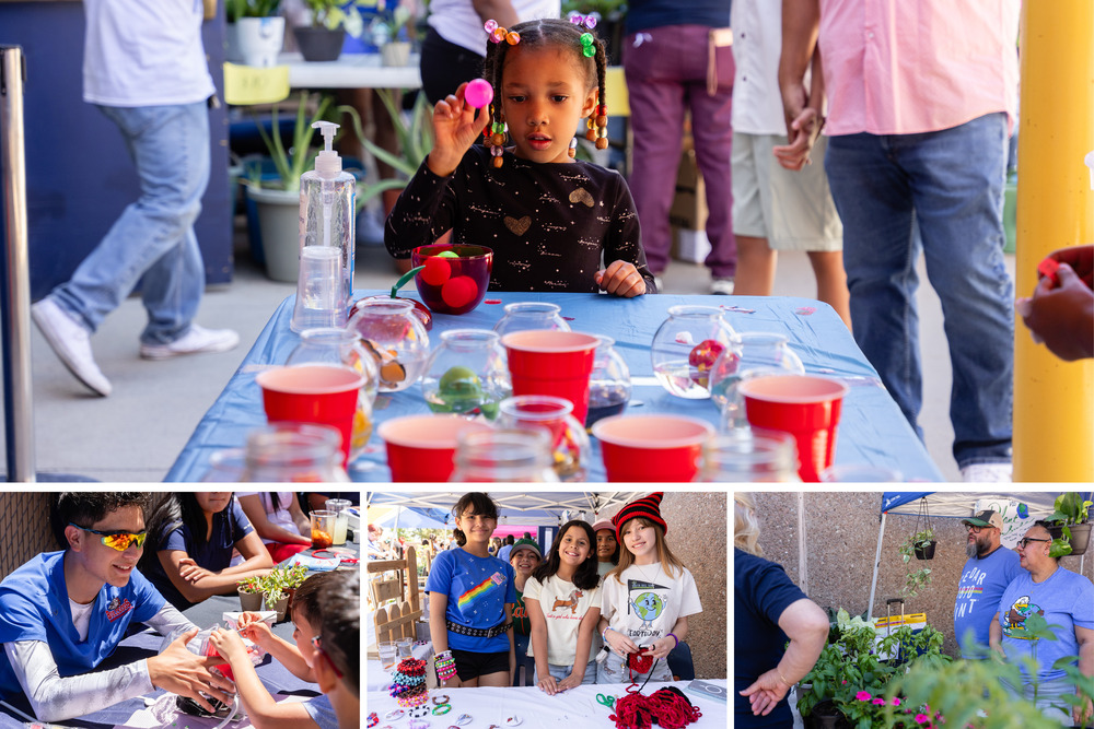Collage of attendees at farmers market event