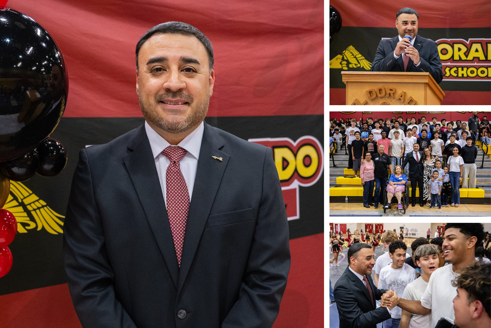 Collage of new coach announcement