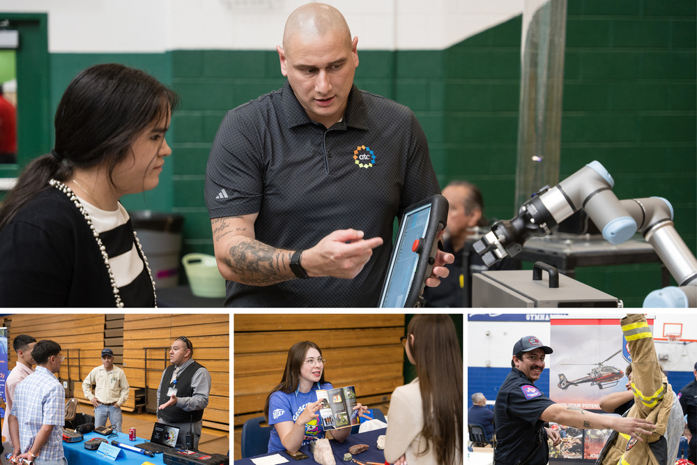 Collage photos of students participating in events