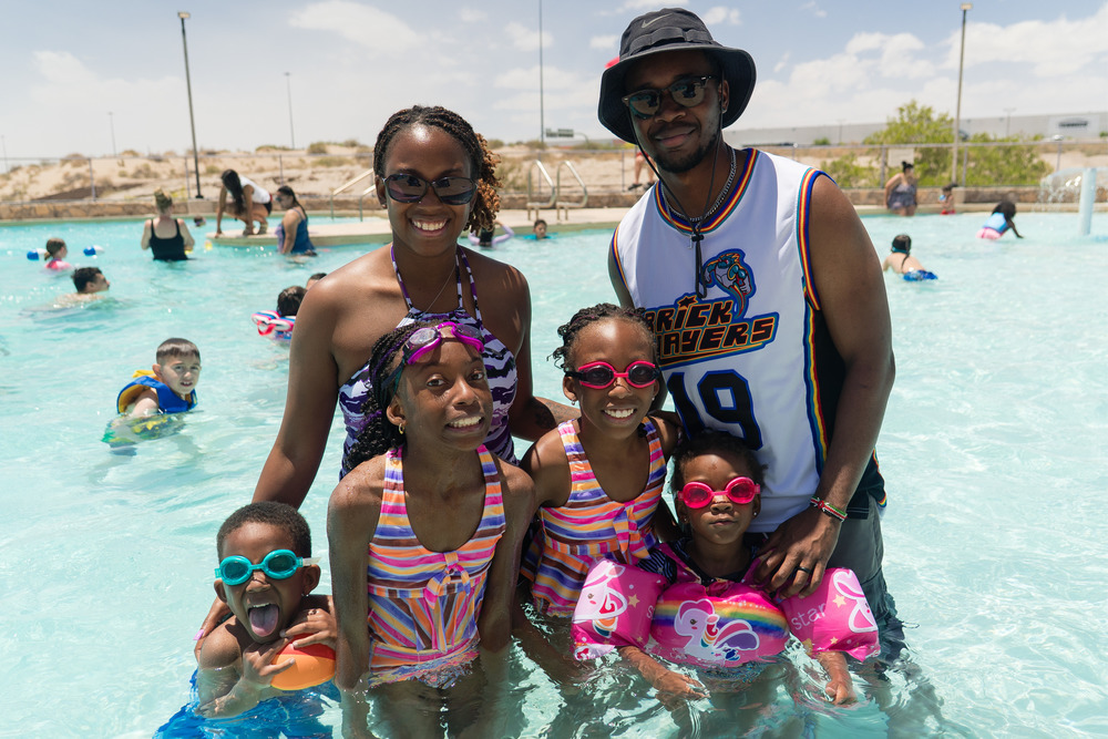 Military family at Aquatics event