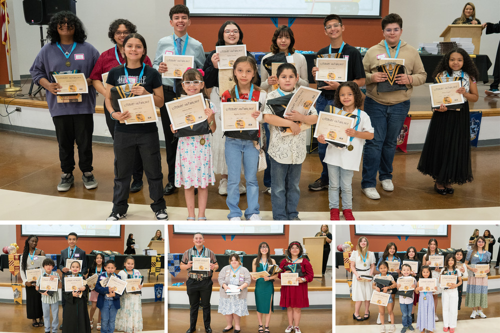 Literary event collage photos