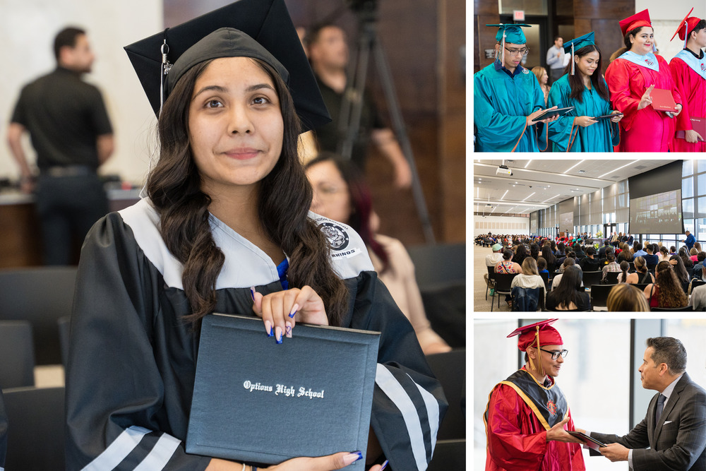 Collage of summer graduation event