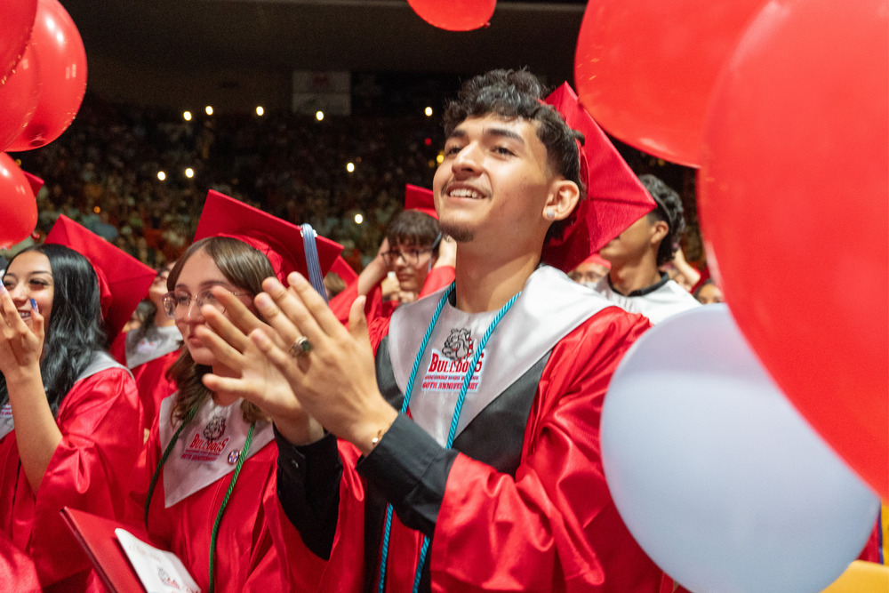 Socorro High School graduate celebrating at graduation