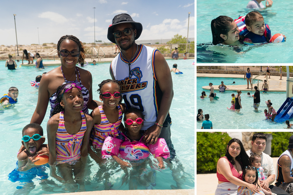 Military family at Aquatics event