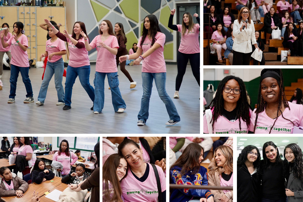 Collage of mothers and daughters at the conference