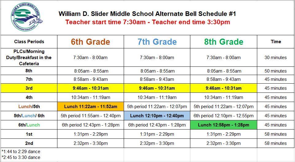 Bell Schedule 1