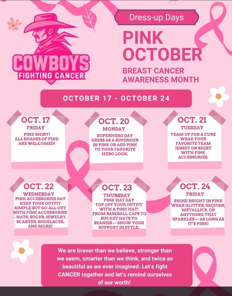 Pink October Dress-Up Days October 17 - October 24