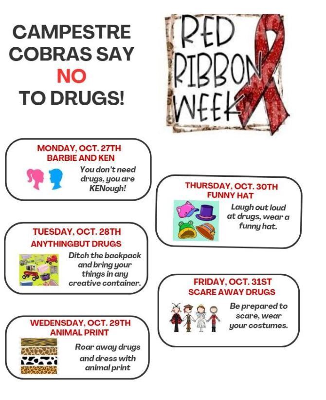 Red Ribbon Week-October 27th-Octover 31st